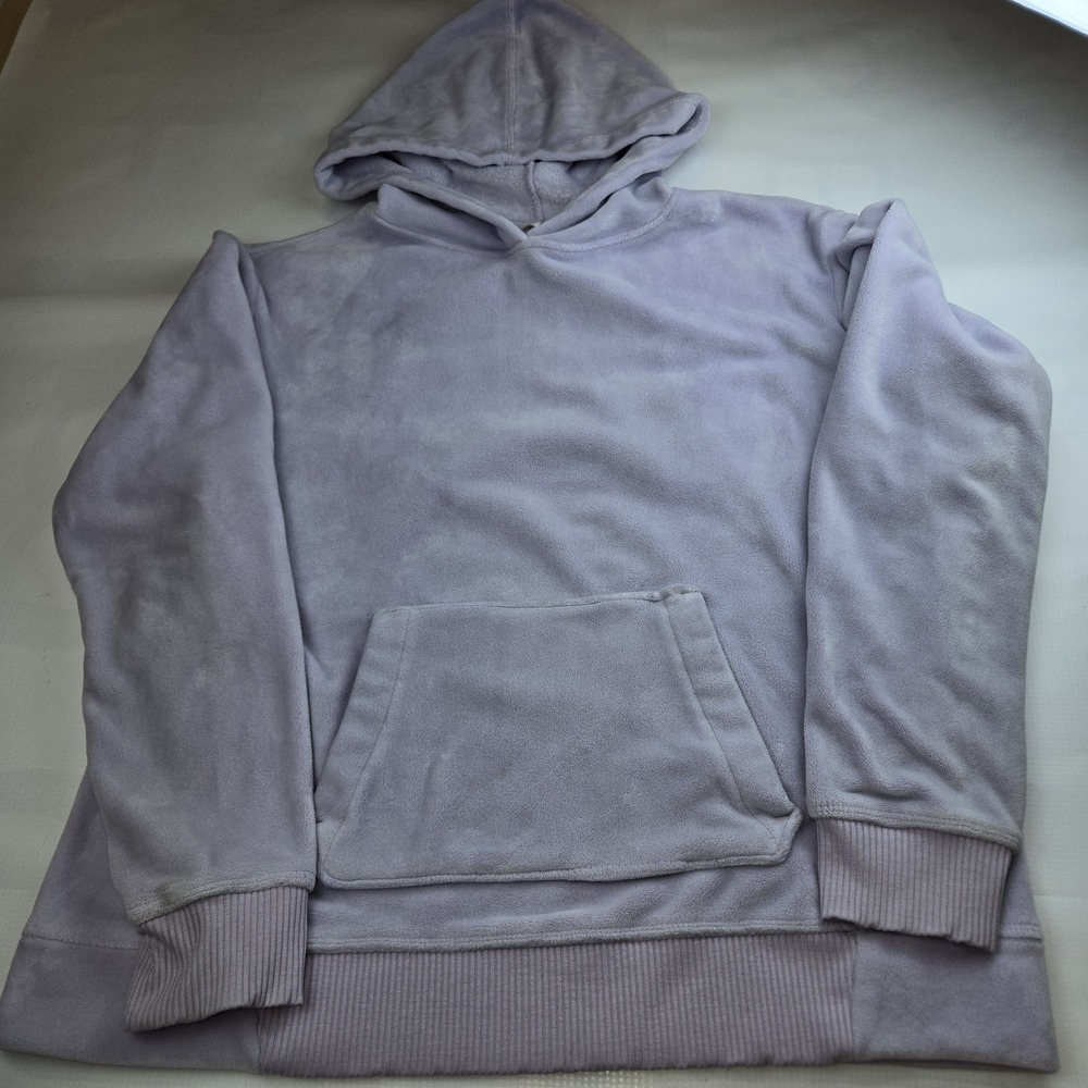 Wonder Nation Girls Purple Fleece Pullover Hoodie XL (14-16) Hooded Pockets